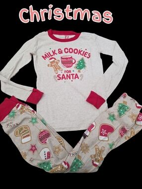 *1329 Milk & Cookies for Santa Pajama set Size 8